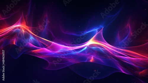 3D illustration Abstract digital neon graphic smoke light background