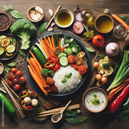 vegetables in a bowl healthy food background