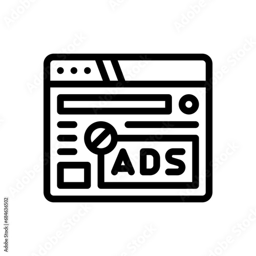ad blocker line icon