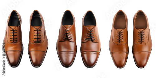 pairs of leather shoes,men accessories,isolated on white and transparent background