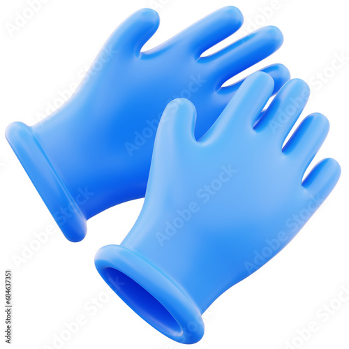 Safety gloves, healthcare medical symbol 3d illustration