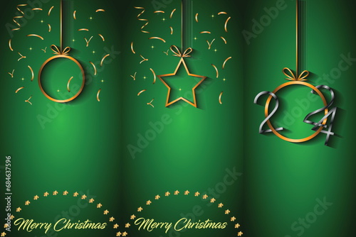 2024 Merry Christmas background for your seasonal invitations, festival posters, greetings cards. 