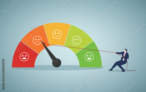 Performance rating or customer feedback, credit score or satisfaction measurement, quality control or improvement concept.