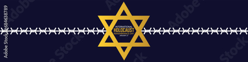 International Holocaust Remembrance Day vector. Star of David . January 27. Important day