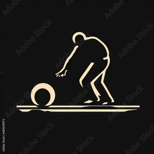 illustration of boule petanque player photo