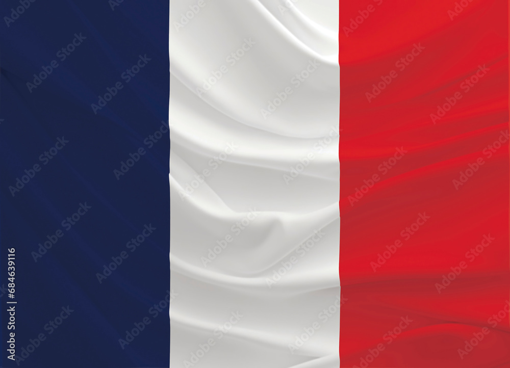 Realistic design of French Flag 