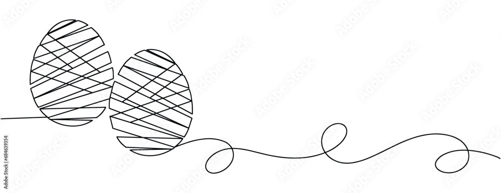 easter egg line art style vector with transparent background 