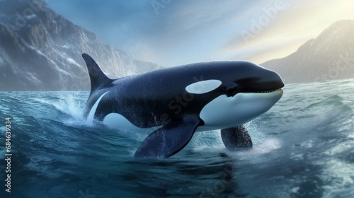 killer whale.Generative AI © shuvodesign