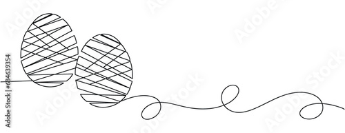 easter egg line art style vector with transparent background 