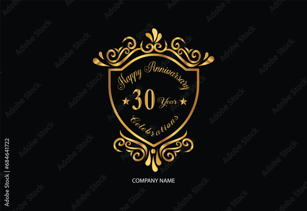 29 anniversary celebration logotype with handwriting golden color elegant design