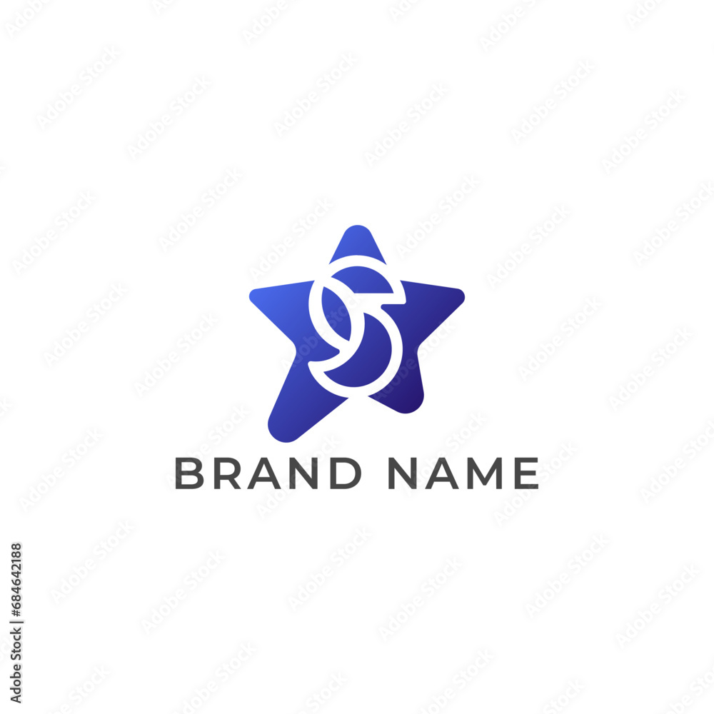 ILLUSTRATION LETTER S WITH STAR GRADIENT BLUE COLOR LOGO ICON TEMPLATE DESIGN VECTOR ILLUSTRATION LETTER S WITH STAR GRADIENT BLUE COLOR LOGO ICON TEMPLATE DESIGN VECTOR
