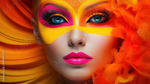 woman with colorful make-up