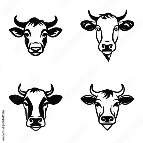 Cows1 Flat Icon Set Isolated On White Background © Maxim