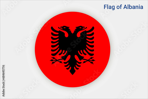 High detailed flag of Albania. National Albania flag. Europe. 3D illustration.