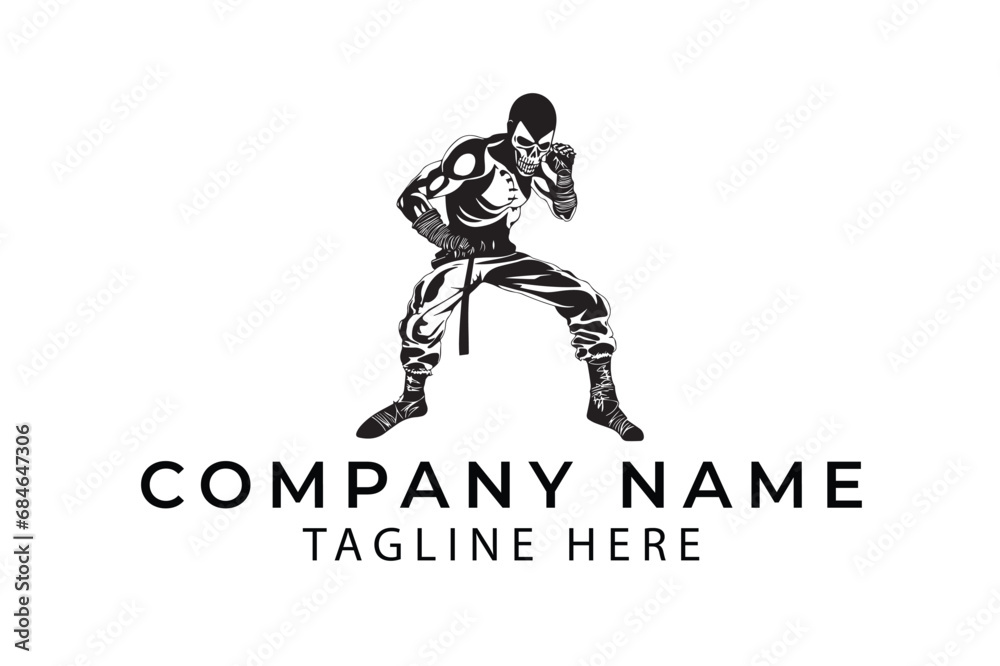 Ninja logo,  fighter logo, Letter A logo, Letttermark logo
