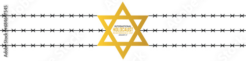 International Holocaust Remembrance Day vector. Star of David . January 27. Important day