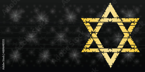 International Holocaust Remembrance Day vector. Star of David . January 27. Important day
