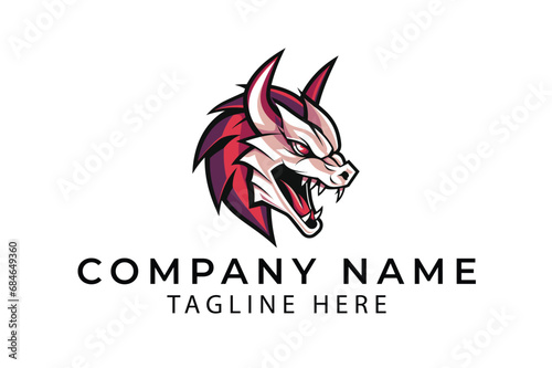 Wolf face logo, Angry wolf logo, Cruel wolf logo