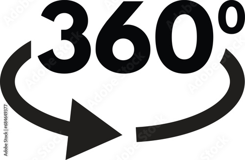 360 degree rotate icon . 360 degree view icon vector isolated on white background