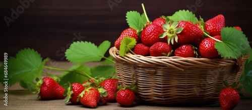 Closeup of strawberry baske...