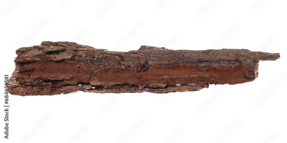 Old rotten piece of wood, board isolated on white, clipping path Old rotten piece of wood, board isolated on white, clipping path