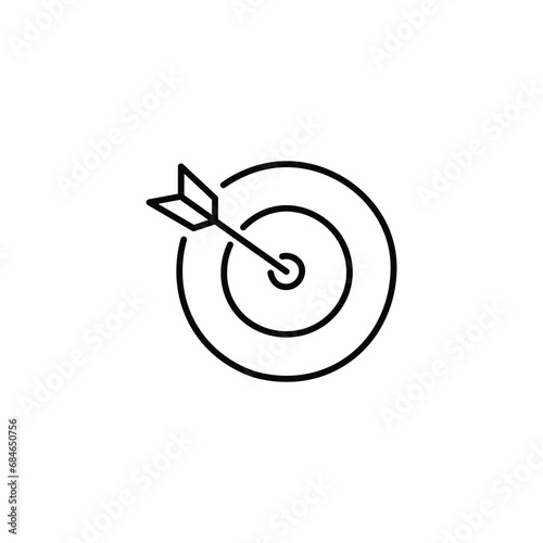 Line icon of dart. Editable stroke 100x100Px.