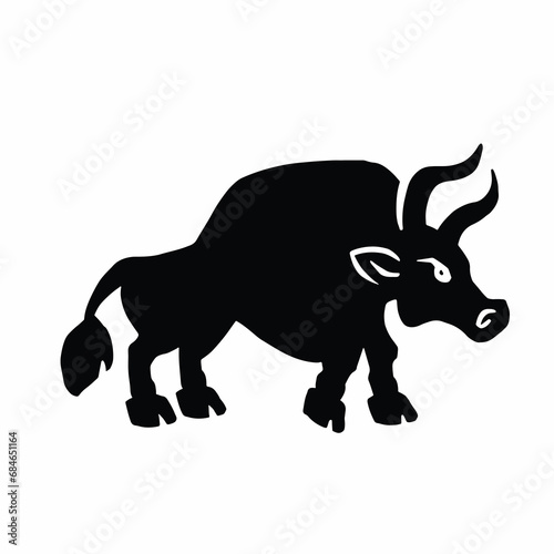 bull silhouette, symbol of the year, vector illustration eps 10