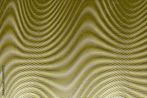 Gold vector geometric moire texture with wave ombre effect. Gradient banner background for mobile apps, wall art, wallpaper, wall panel, textile, poster, interior decor. 