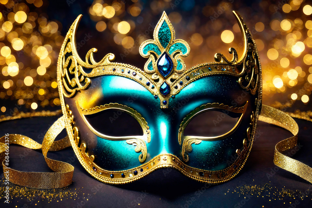 Masquerade disguise concept. Elegant carnival magic mask.