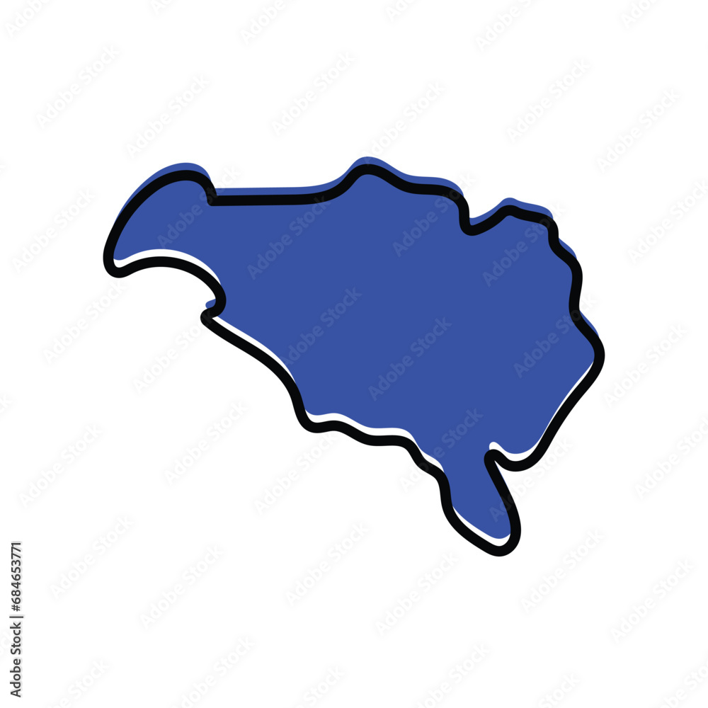 Obraz premium The Ombella-M'poko state of the Central African Republic map illustration
