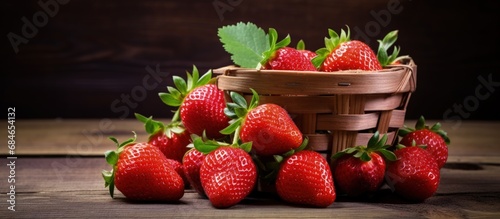 Closeup of strawberry baske...