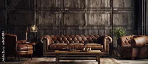Classic rustic living room ...