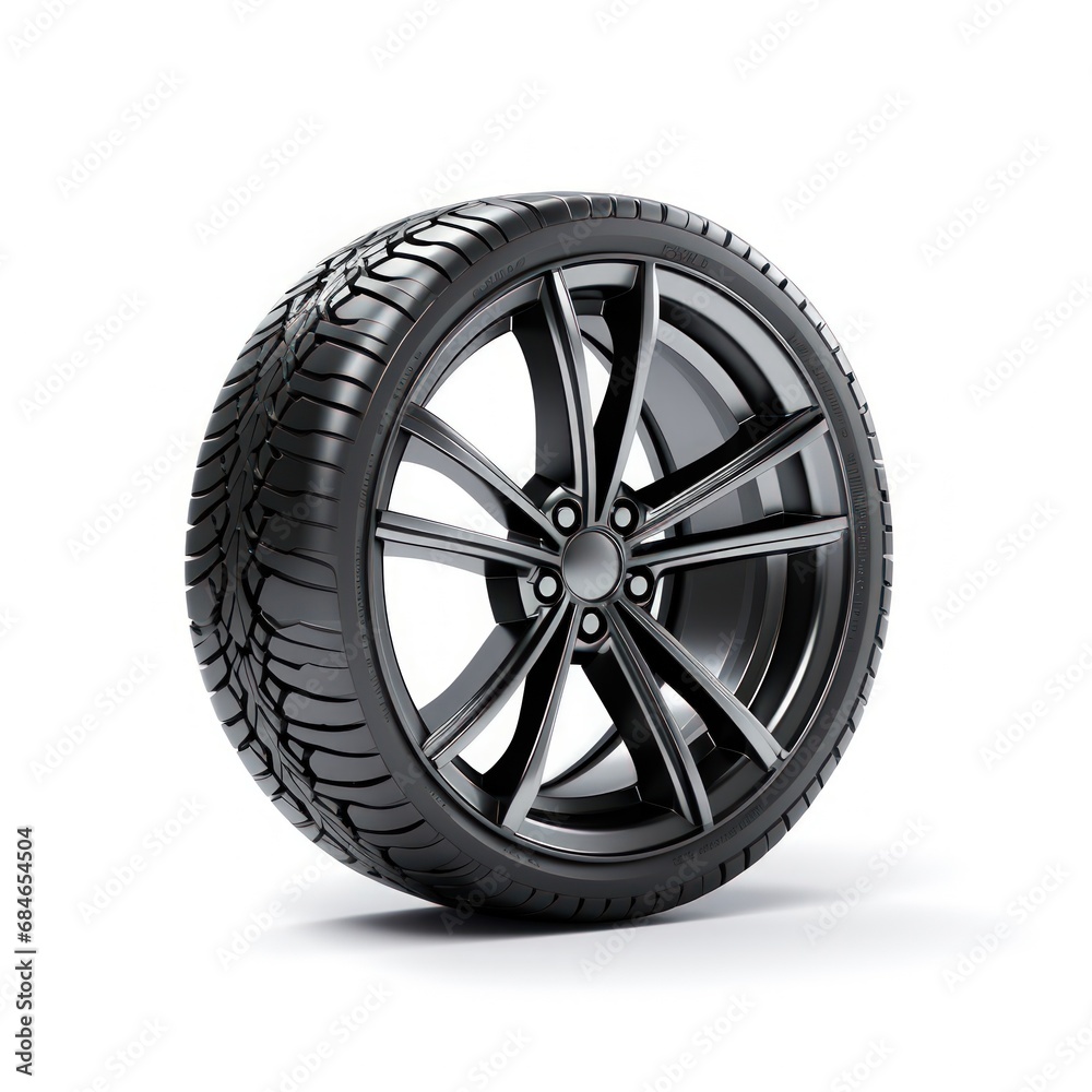 3d Car tire isolated in white background