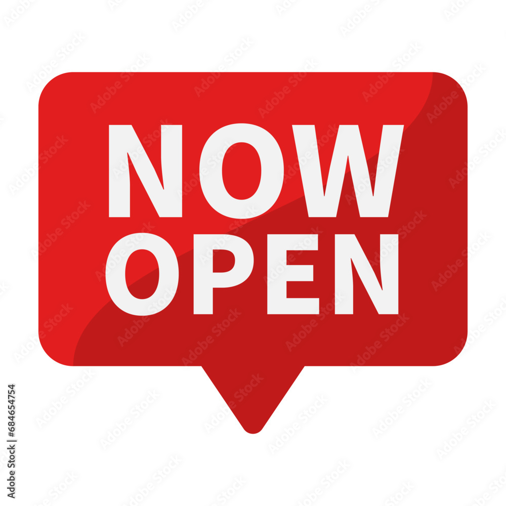 Now Open In Red Rectangle Shape For Opening Ceremony Promotion Business Marketing
Now Open In Red Rectangle Shape For Opening Ceremony Promotion Business Marketing