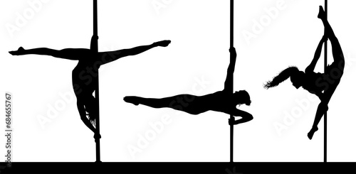 pole dance, ilustración, silueta, vector, mujer, baile