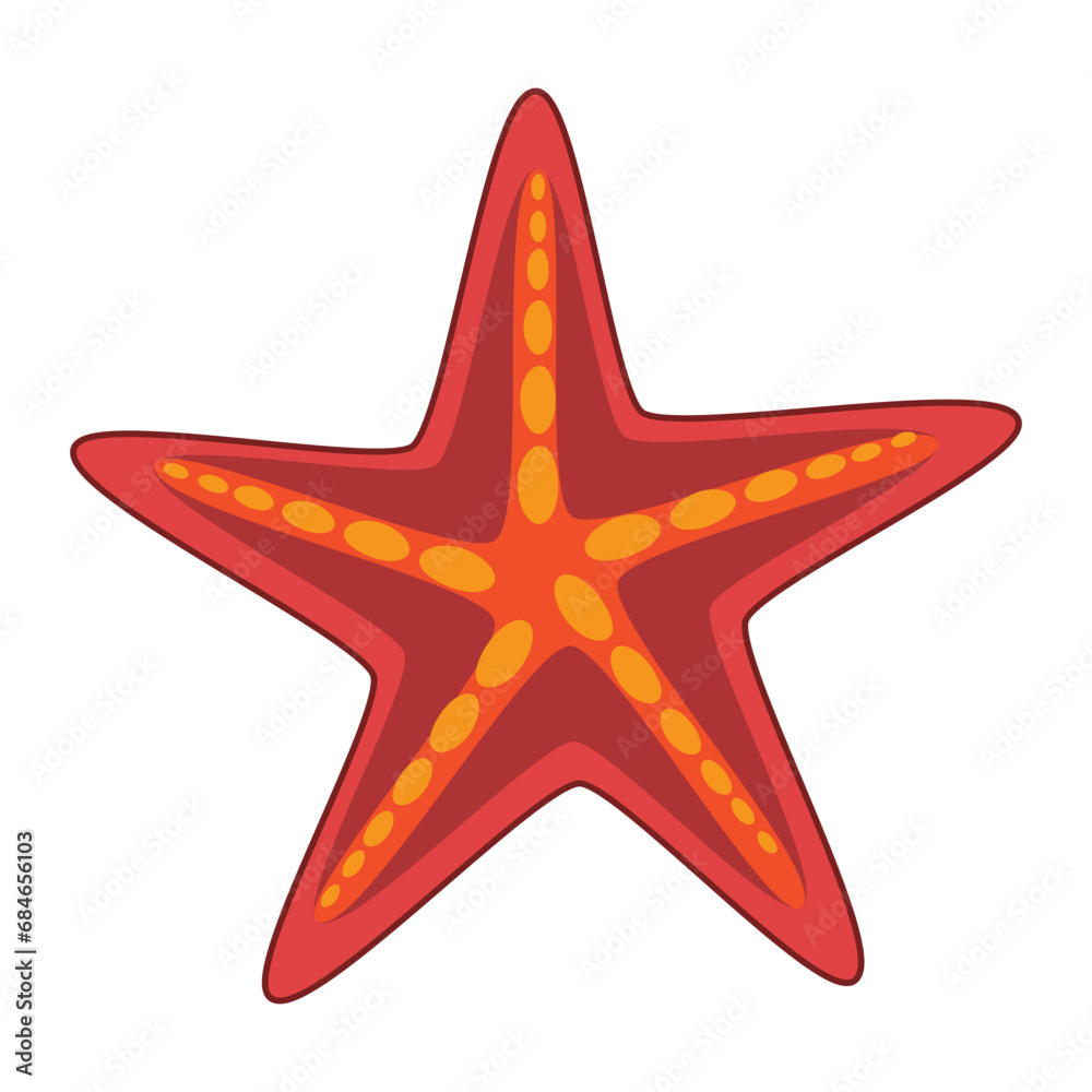 Starfish icon in cartoon style isolated on white background. Sea symbol stock vector illustration Starfish icon in cartoon style isolated on white background. Sea symbol stock vector illustration