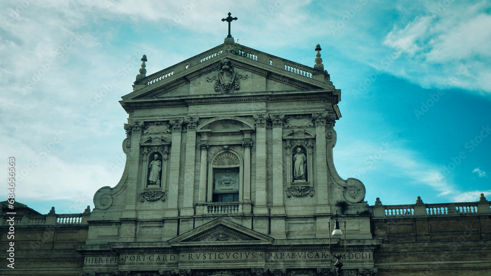 Amazing view of Chiesa di Santa Susanna alle Terme di Diocleziano in Rome, Italy