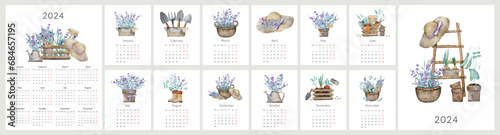 Handmade Watercolor Illustrations Of Lavender From Provence Feature In The 2024 Calendar For 12 Months photo