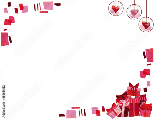 バレンタインや記念日のイラストフレーム
