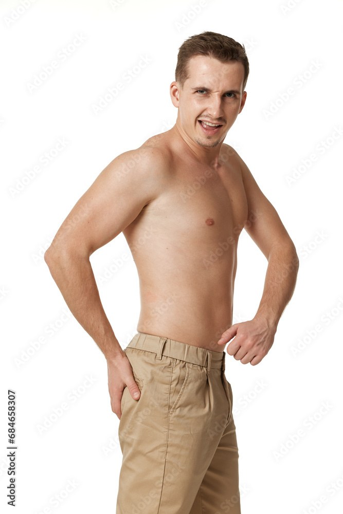 guy with muscular male torso and chest on white background, guy with muscular male torso and chest on white background,