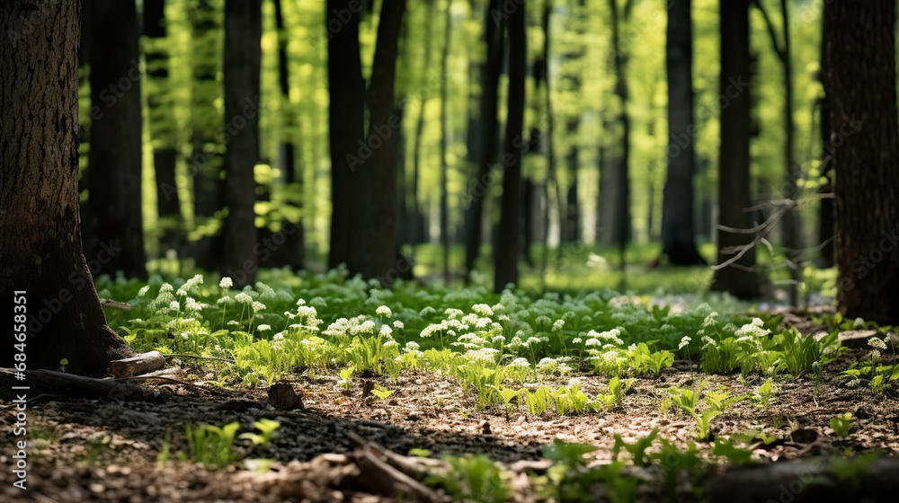 Fototapeta premium The Lush Green Forest. Generative Ai