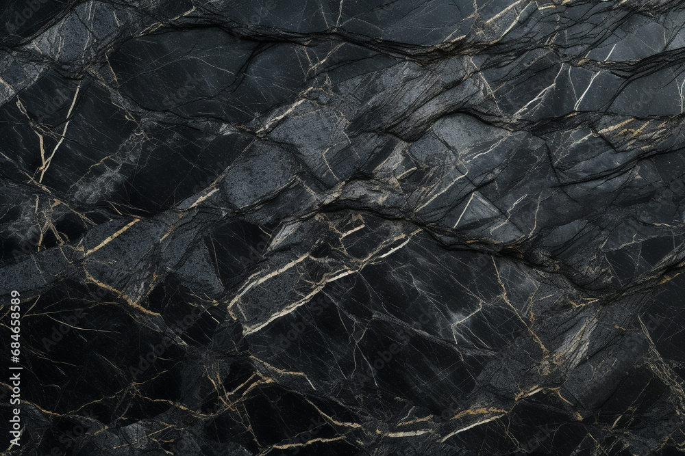 black marble surface texture background illustration. Created with Generative AI	