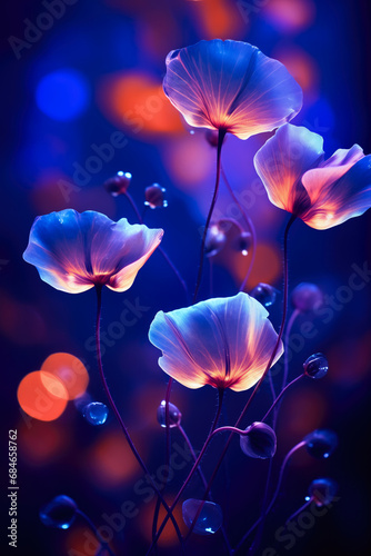 Beautiful Ethereal Luminous Flowers Abstract Background