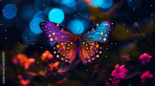 Beautiful Butterfly at Night