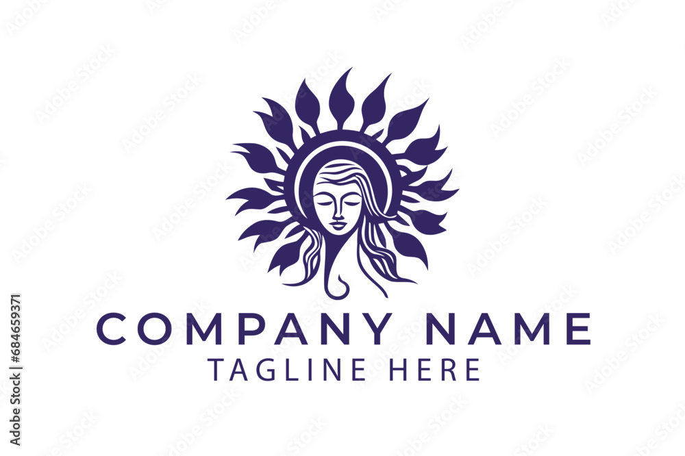 Fototapeta premium Sun logo design, Sun with sun logo