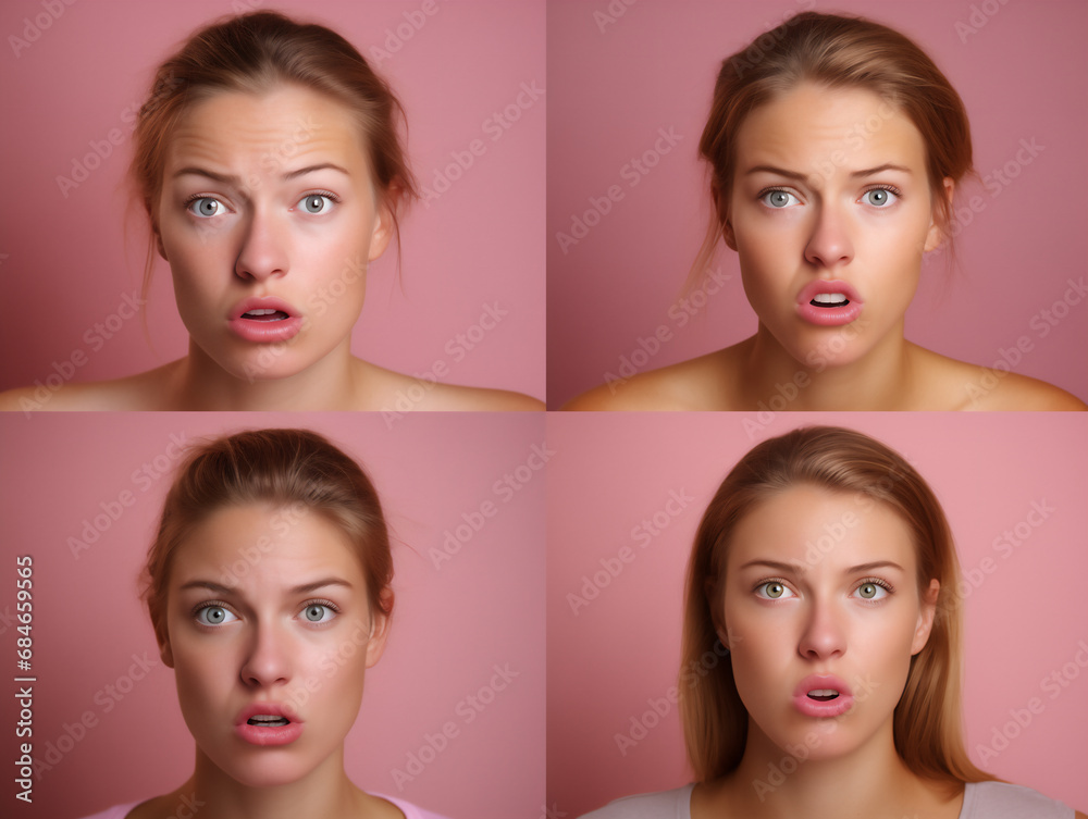 Group of people with different positive and negative emotions. Group of people with different positive and negative emotions.