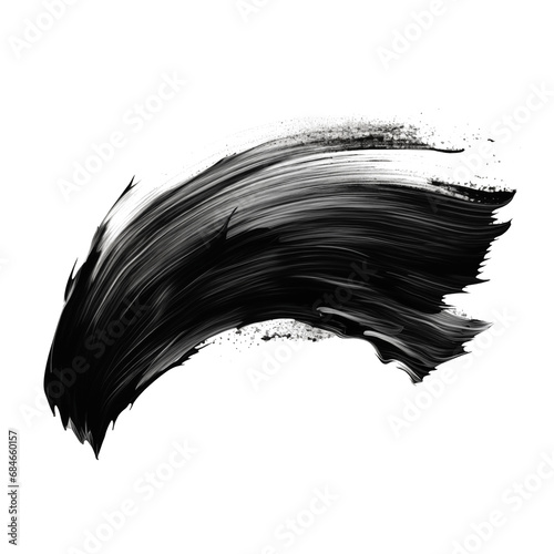 Black brush stroke on isolated white background