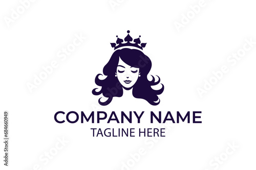 Boutique logo, Lady illustration, Crown logo