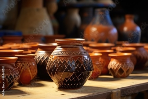 Vases on Wooden Table
