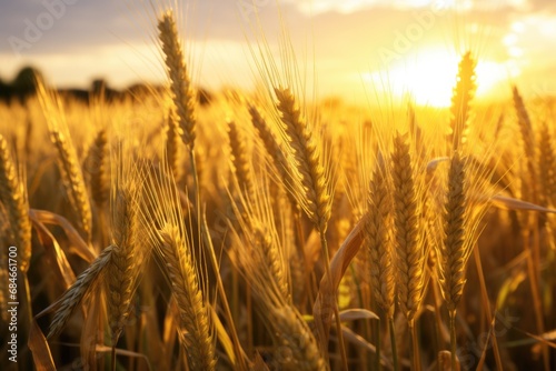 Sunset over a Wheat Field